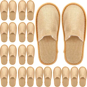 12 Pairs Spa Slippers Disposable Slippers for Hotel Guests Women, Men Closed Toe Super Comfort