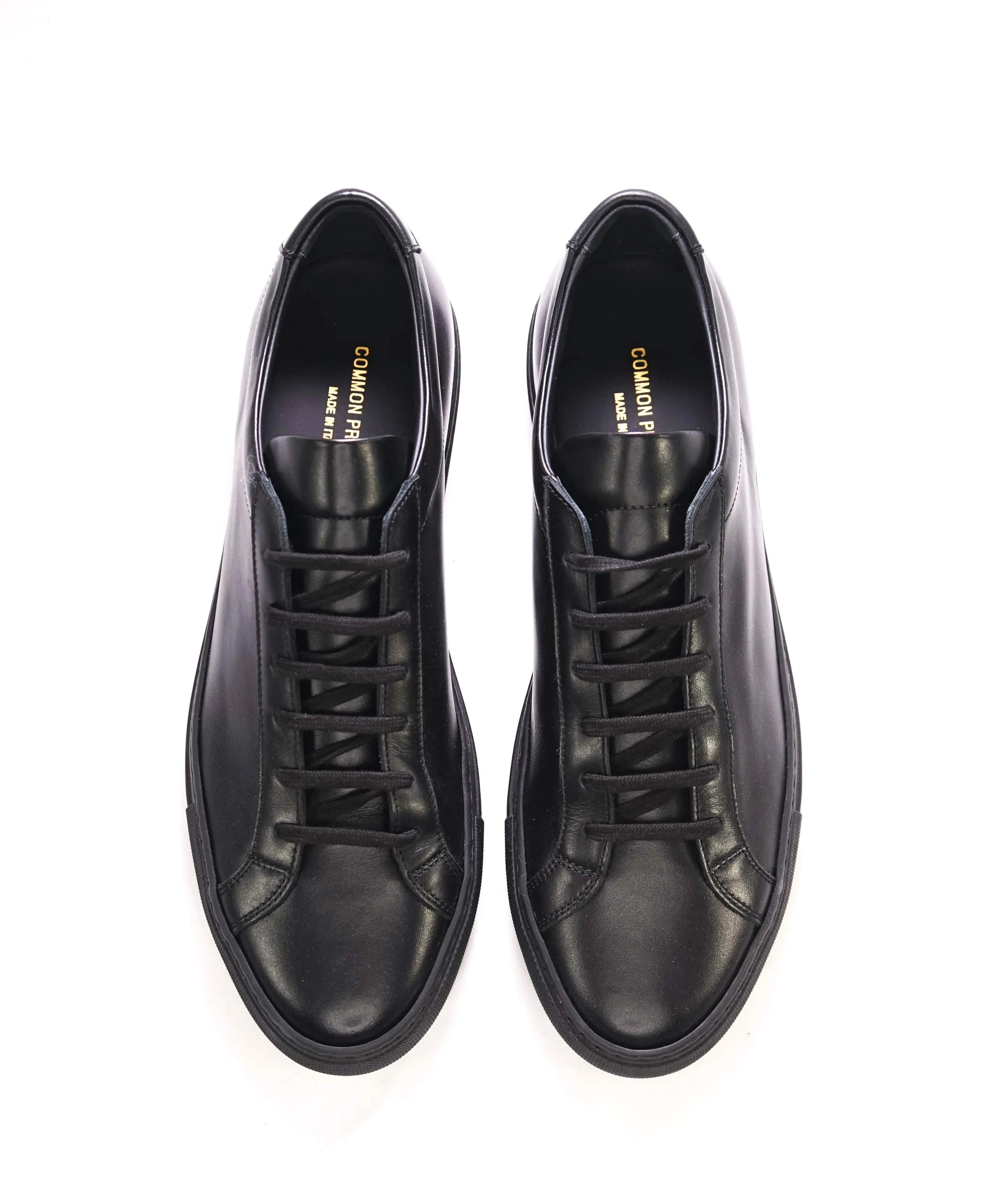 $440 COMMON PROJECTS - "Achilles" Black Leather Sneakers - 11 US (44EU)