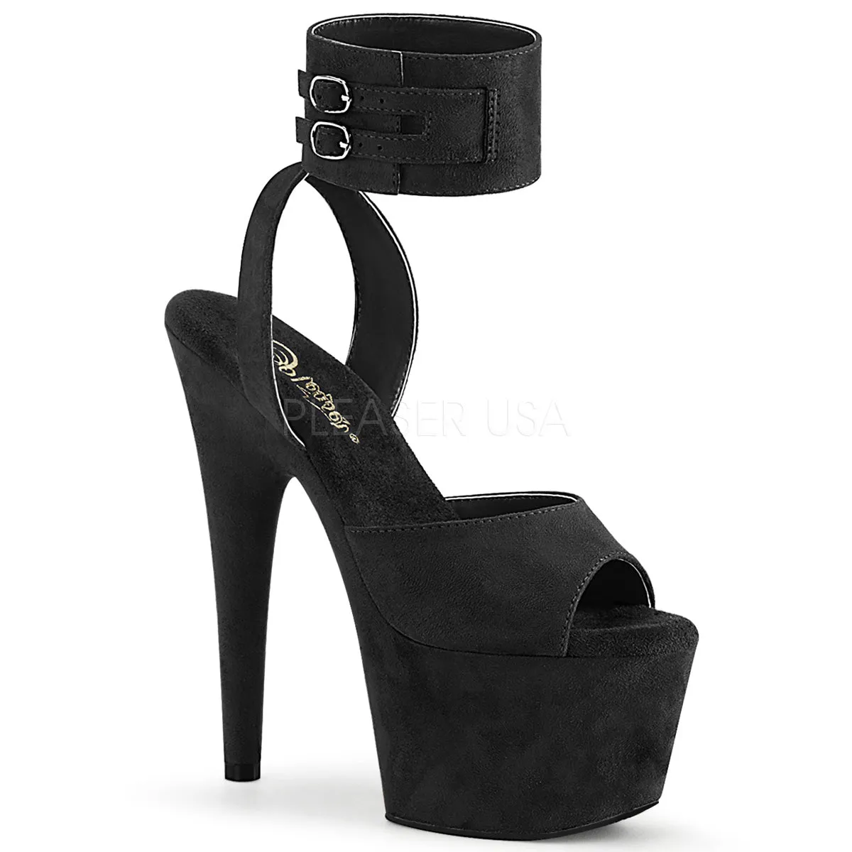 Adore-791FS Black Faux Suede, 7" Heel