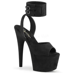 Adore-791FS Black Faux Suede, 7" Heel