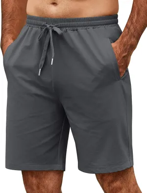 COOFANDY Men's Casual Shorts 9 inch Inseam Elastic Waist Drawstring Short Lightweight Stretch Summer Beach Shorts