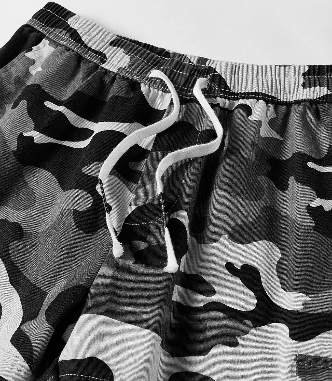 ELETOP Men's Cargo Shorts Elastic Waistband Drawstring Big and Tall Cotton Summer Casual Work Shorts