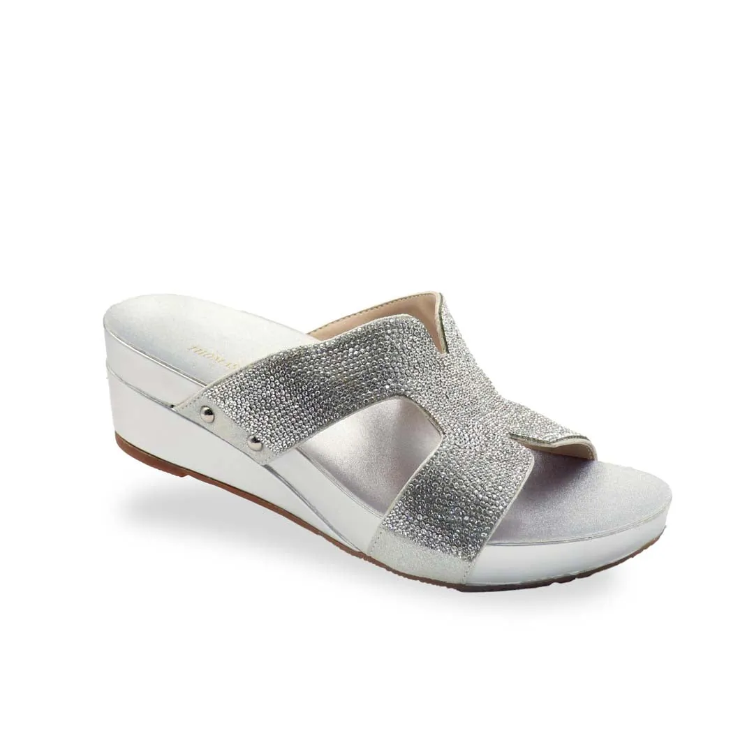 [EXTRA 20% off at cart] H-strap Glamour Stone Low Wedges