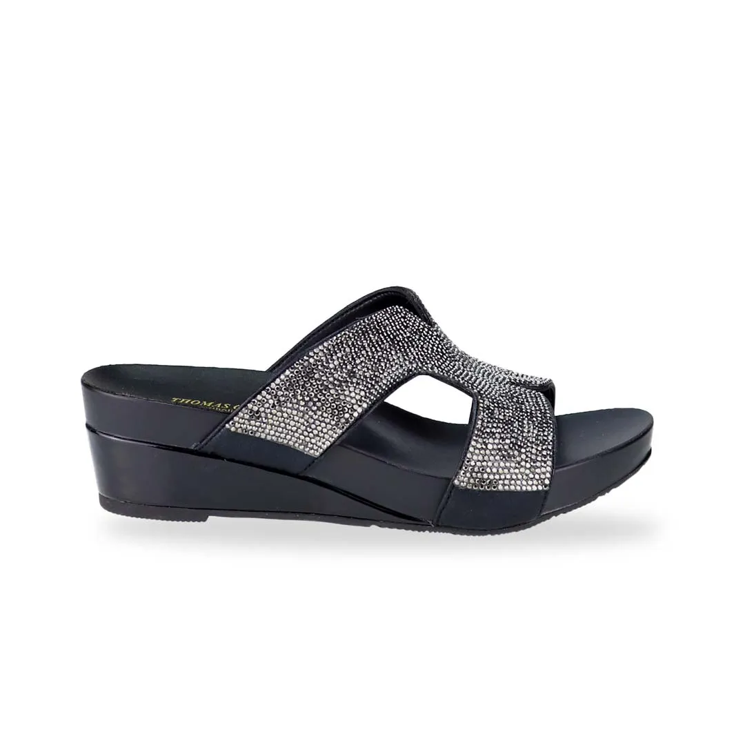 [EXTRA 20% off at cart] H-strap Glamour Stone Low Wedges