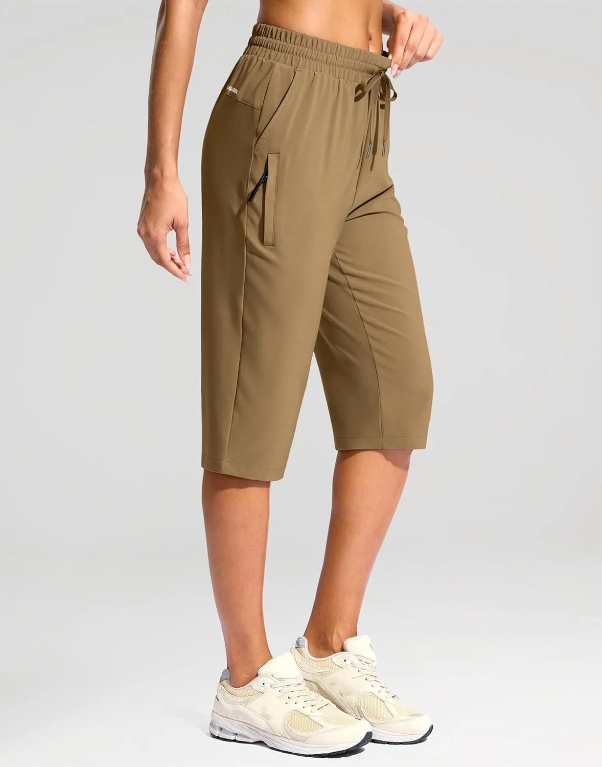 G Gradual Women's 15" Long Shorts Below The Knee Capri Lightweight Quick Dry Hiking Cargo Shorts for Women with 3 Pockets