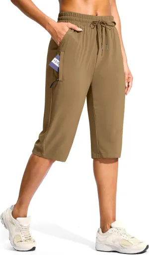 G Gradual Women's 15" Long Shorts Below The Knee Capri Lightweight Quick Dry Hiking Cargo Shorts for Women with 3 Pockets