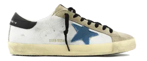 GOLDEN GOOSE SUPERSTAR WHITE BEIGE BLUE