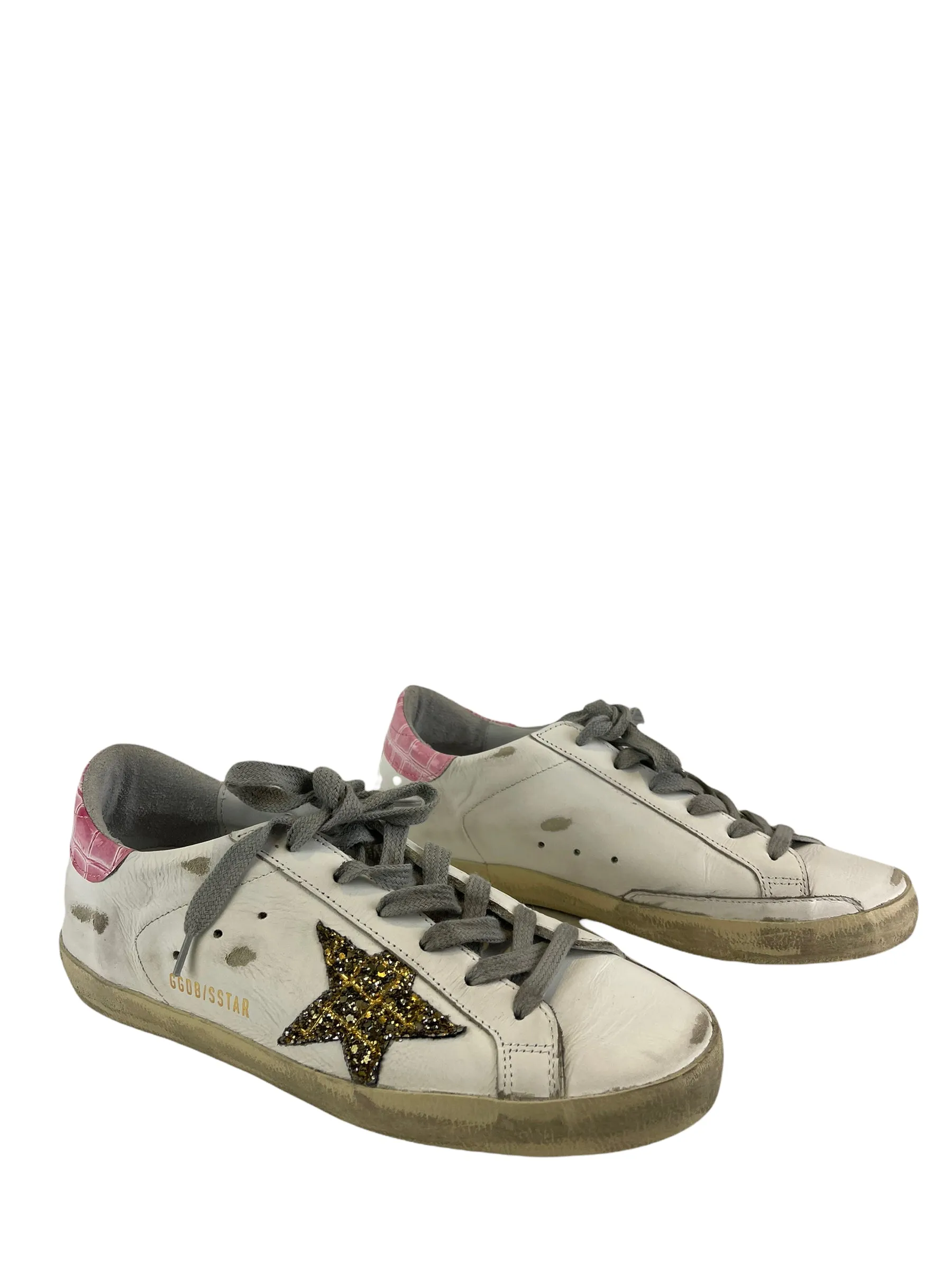 Golden Goose White Distressed Effect Leather “SuperStar” Trainer -UK 6 /EU 39