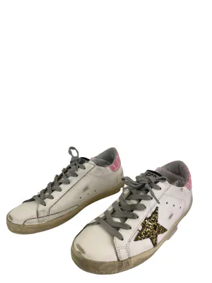 Golden Goose White Distressed Effect Leather “SuperStar” Trainer -UK 6 /EU 39
