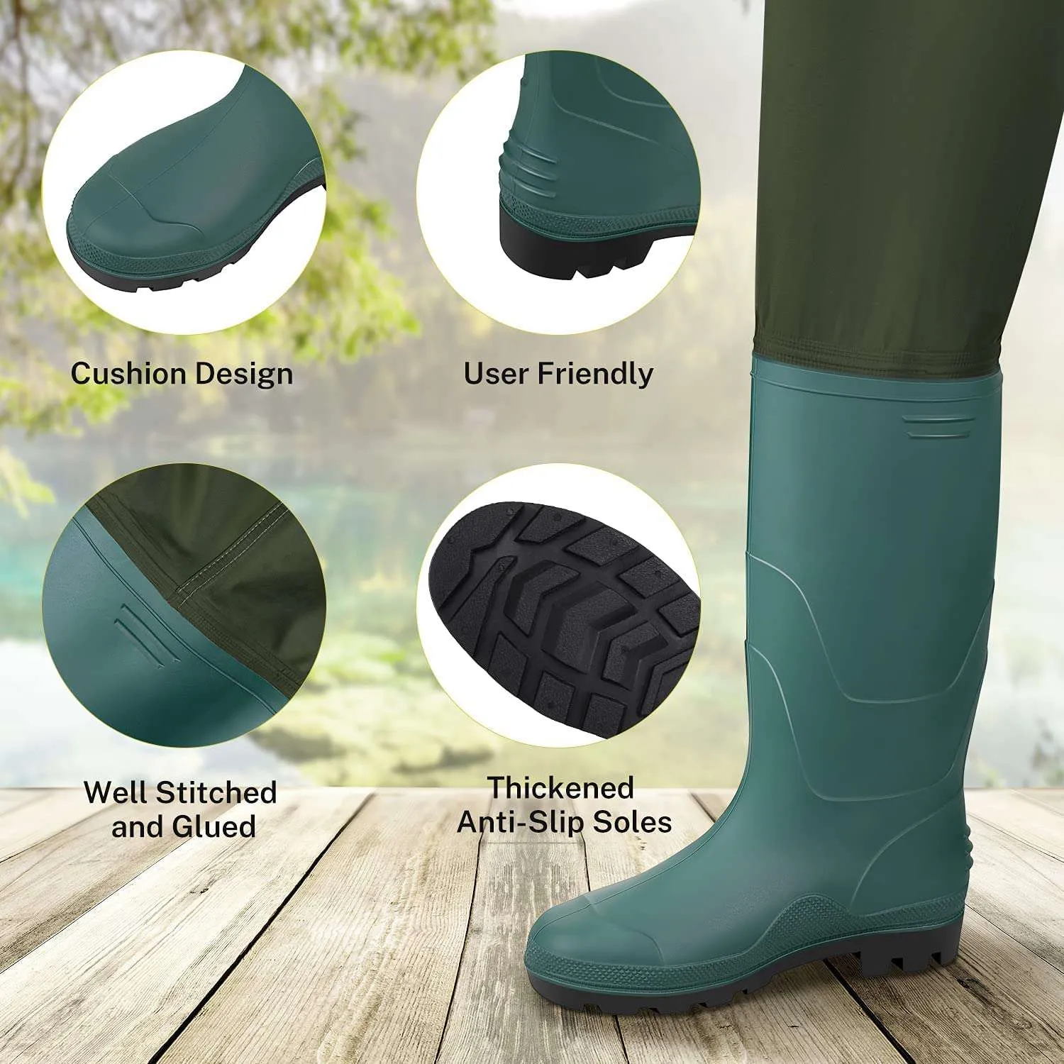 Gonex Chest Waders, Size 9-Size 14