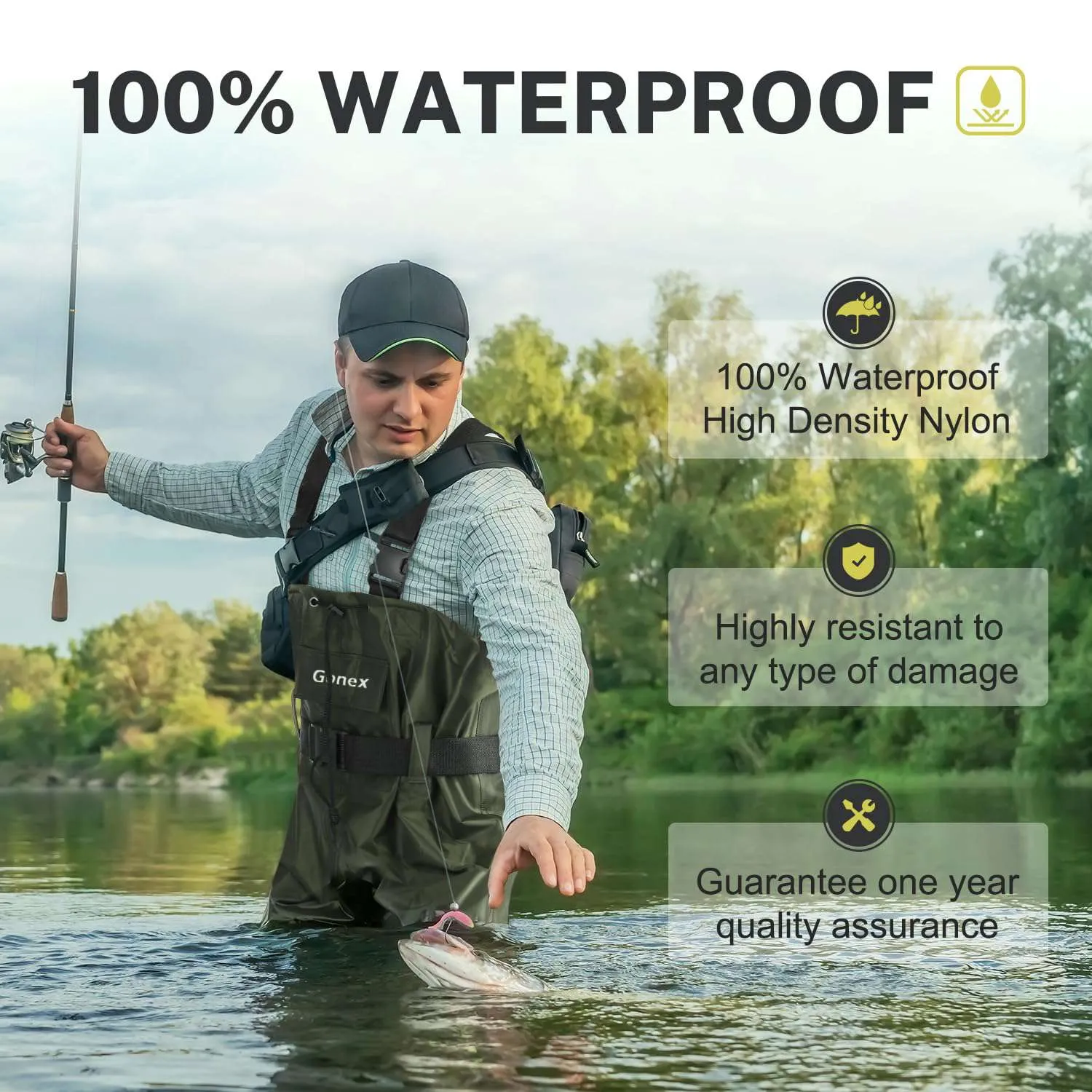 Gonex Chest Waders, Size 9-Size 14