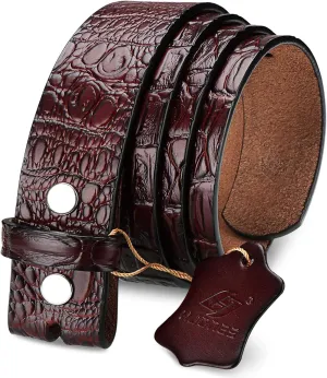 HJones Western Belts for Men without Buckle,Cowboy Belt Buckles for Men,1.5" Wide Genuine Leather Belt No Buckle