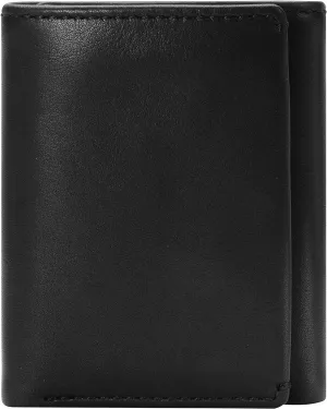 House of Jack Co. Eastwood Trifold Wallet for Men, RFID Blocking, Double Bill Compartment, Full Grain Cowhide Leather Wallet, Black