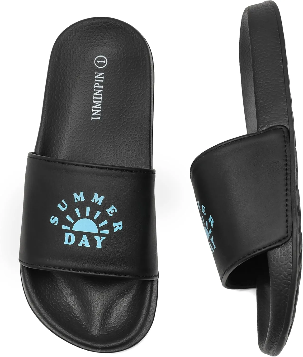 INMINPIN Kids Boys Girls Slides Sandals Comfort Non-Slip Beach Pool Shower Shoes Indoor Outdoor (Little Kid/Big Kid)