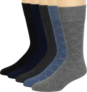 KM Legend Men's Dress Socks Classic Fine Lightweight for Formal and Casual Wear (5 Pair Pack)