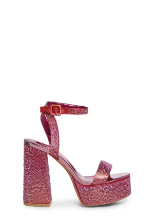 Late Night Dance Block Heels- Pink