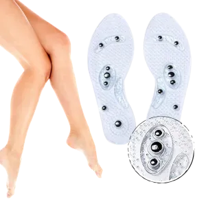 Magnetic acupressure foot insoles