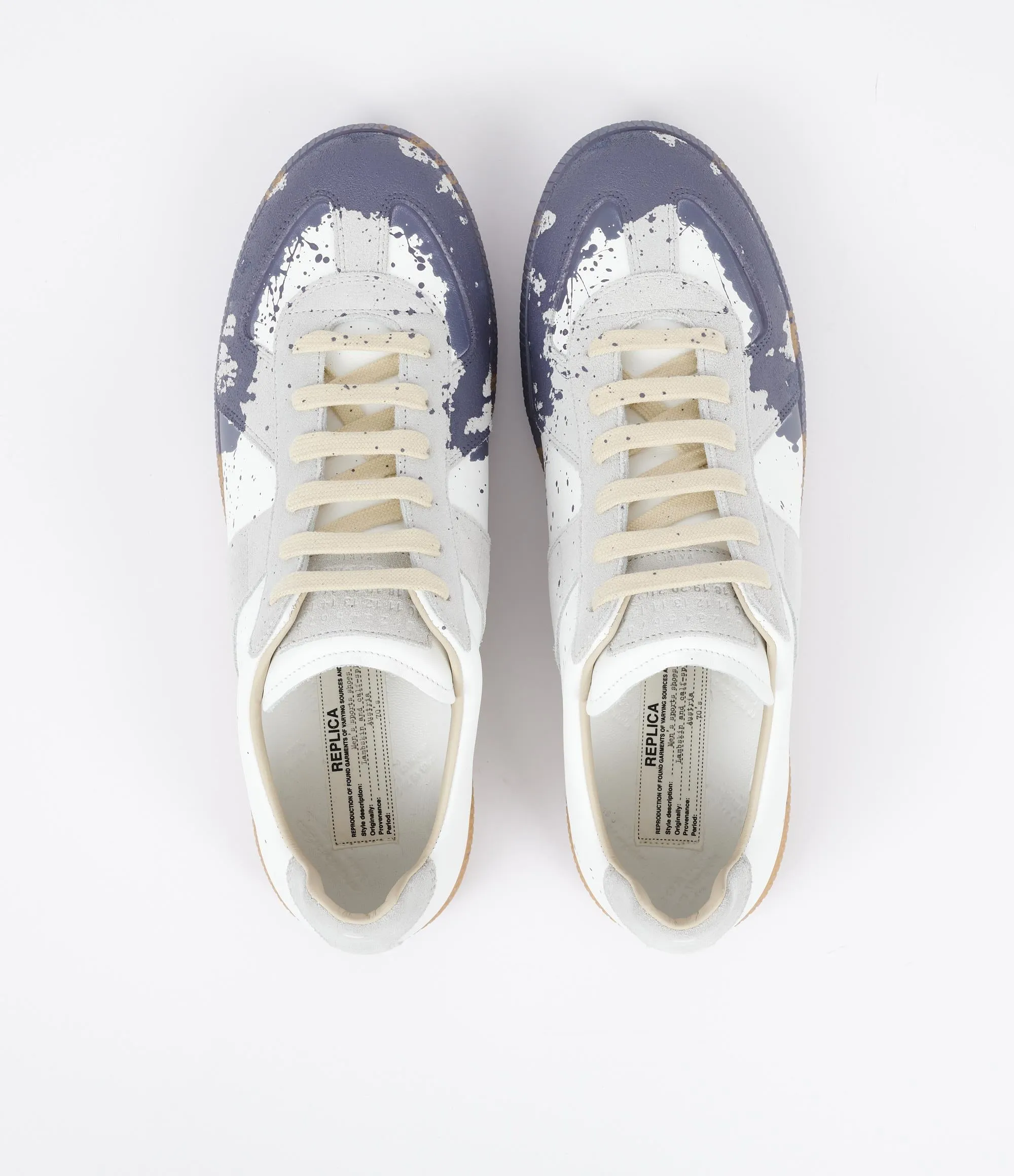 MAISON MARGIELA Replica Paint Splatter Sneaker, White/Pewter