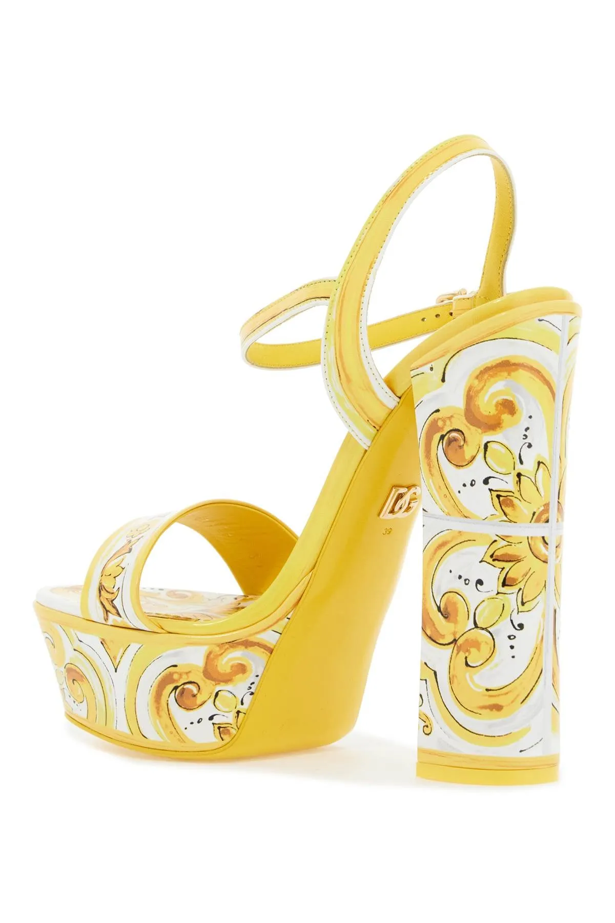 "shiny leather platform sandals with mai