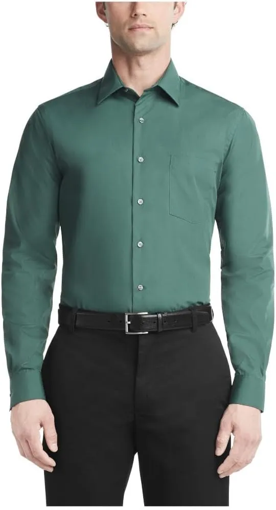 Van Heusen Men's Dress Shirt Fitted Poplin Solid