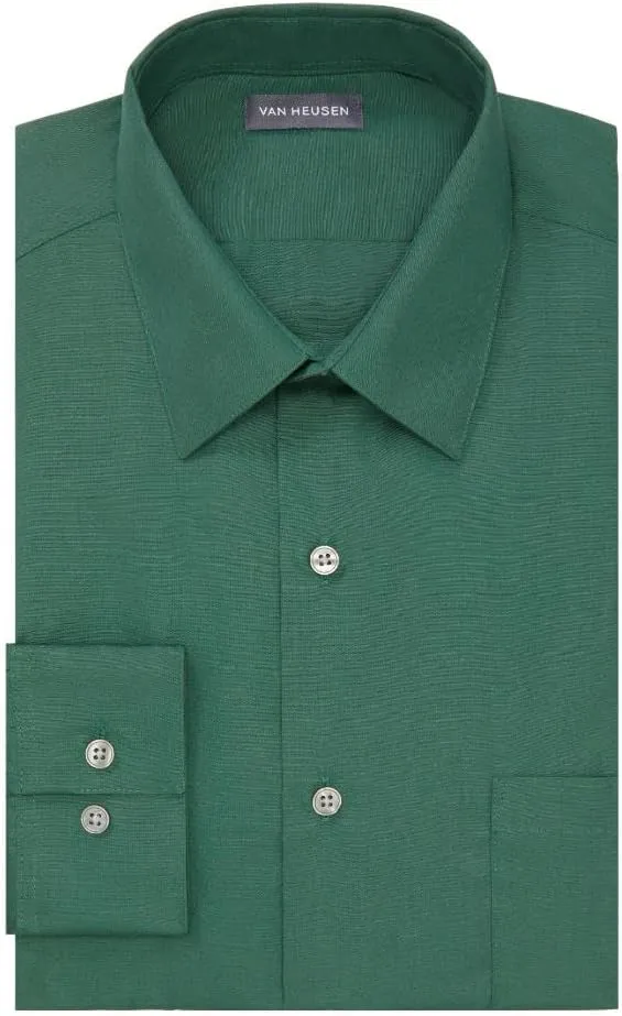 Van Heusen Men's Dress Shirt Fitted Poplin Solid
