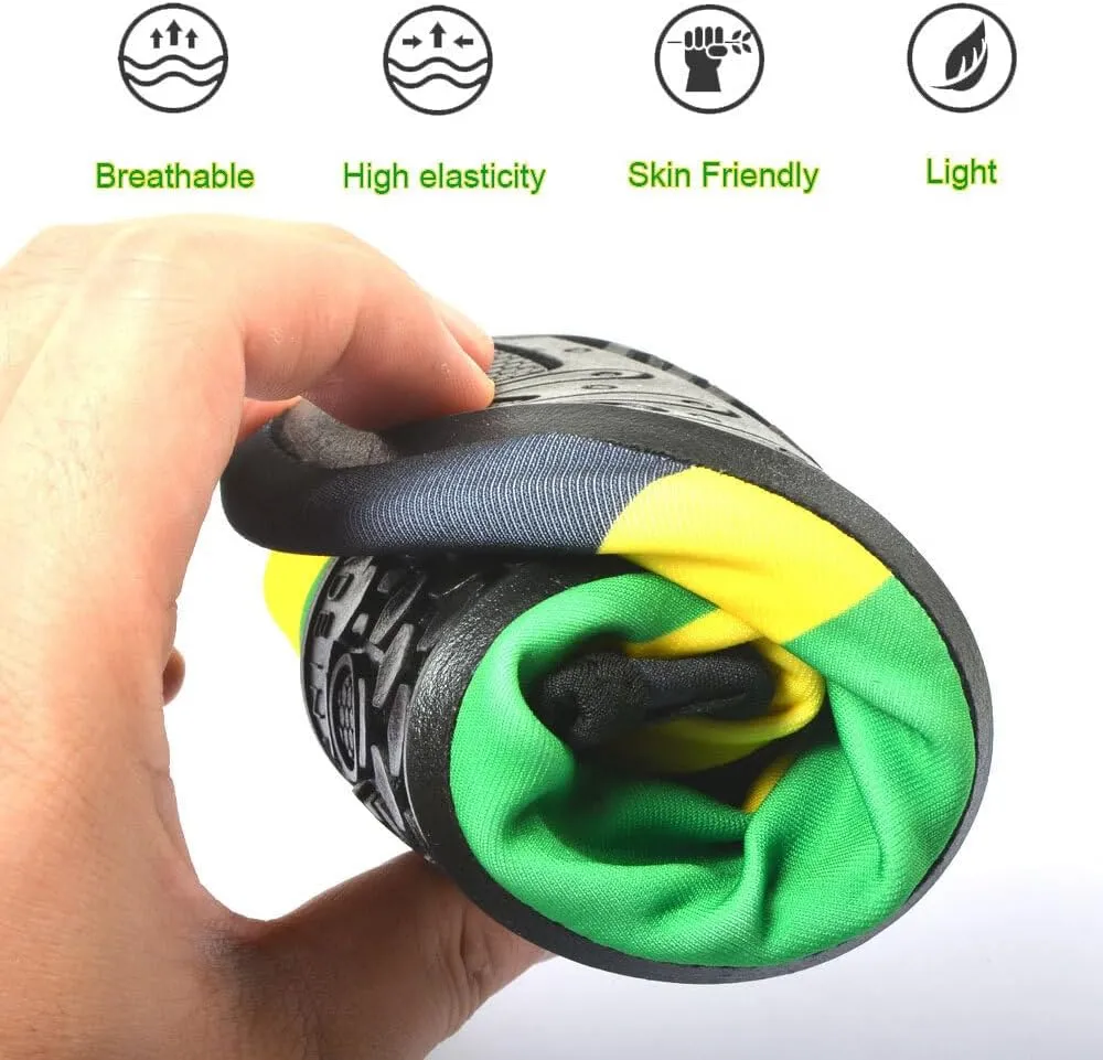 Water Shoes for Women and Men Quick-Dry Swim Beach Shoes for Outdoor Surfing Yoga Exercise Jamaica Flag Caribbean Reggae Rasta