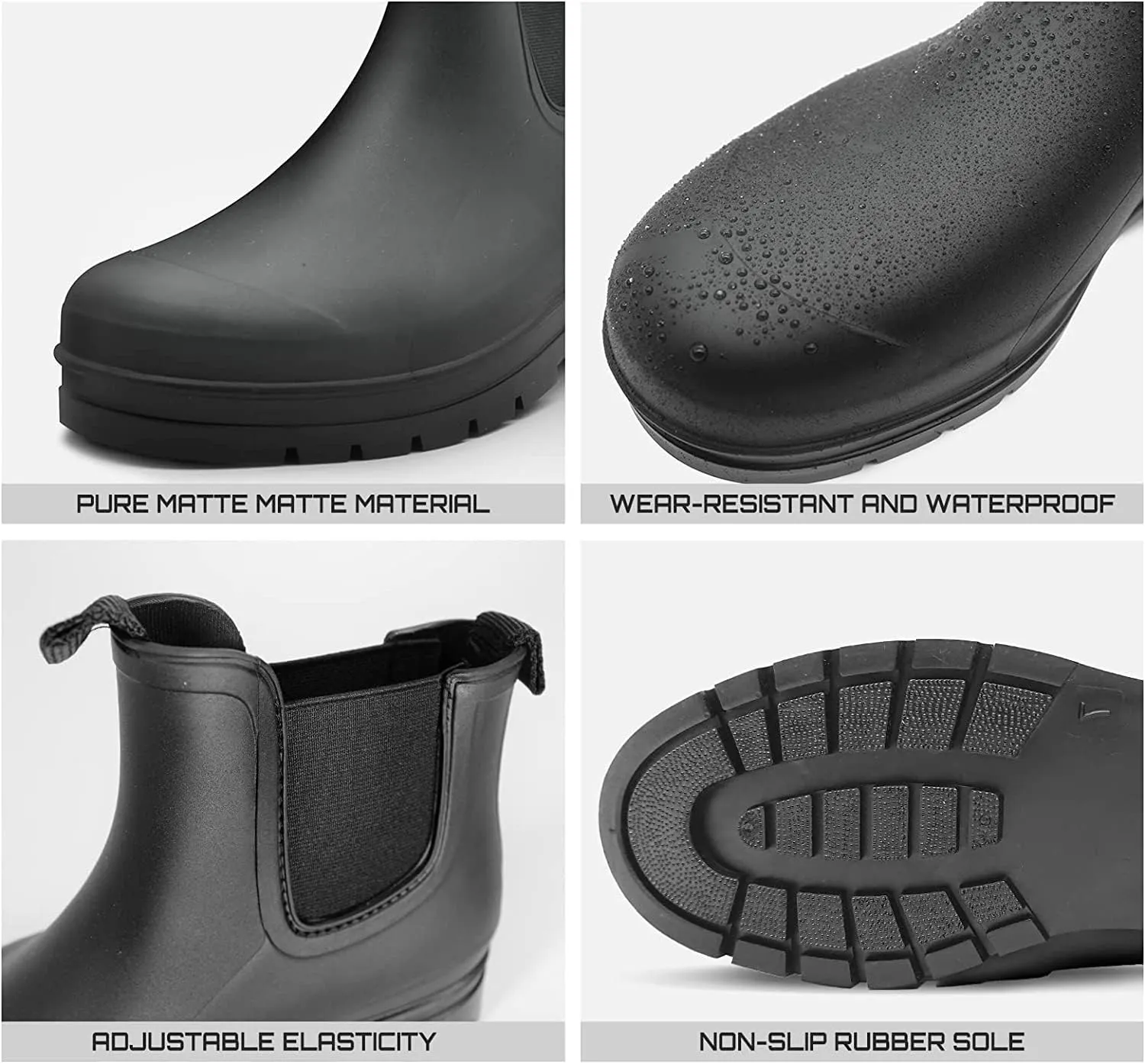 Women's Waterproof Chelsea Boot Ankle Rain Boot