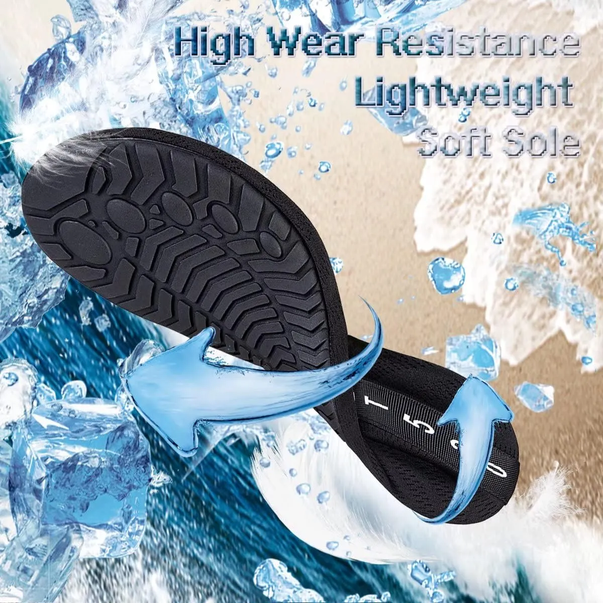 YALOX Water Shoes Women's Men's Outdoor Beach Swimming Aqua Socks Quick-Dry Barefoot Shoes Surfing Yoga Pool Exercise
