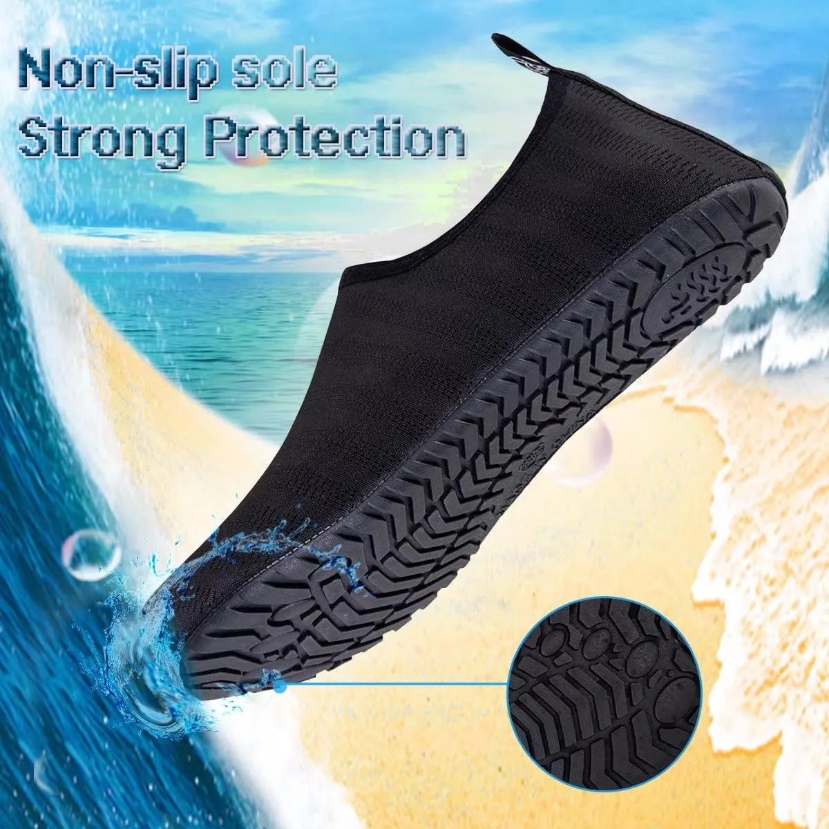 YALOX Water Shoes Women's Men's Outdoor Beach Swimming Aqua Socks Quick-Dry Barefoot Shoes Surfing Yoga Pool Exercise
