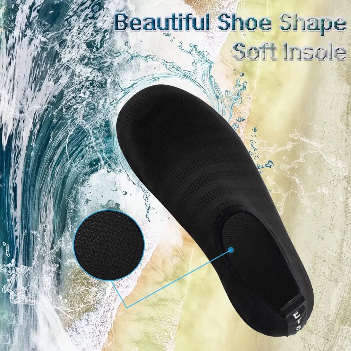 YALOX Water Shoes Women's Men's Outdoor Beach Swimming Aqua Socks Quick-Dry Barefoot Shoes Surfing Yoga Pool Exercise